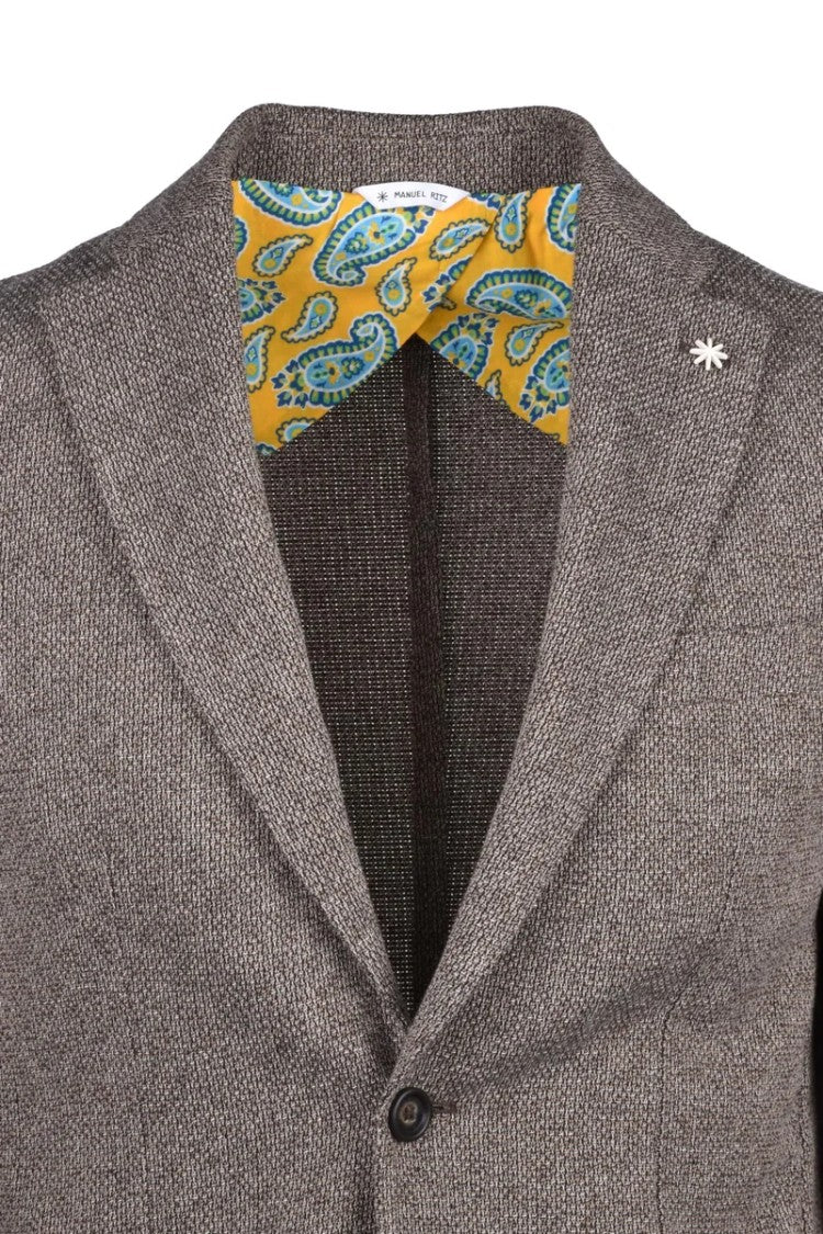 Manuel Ritz Cotton Blend Blazer - Brown