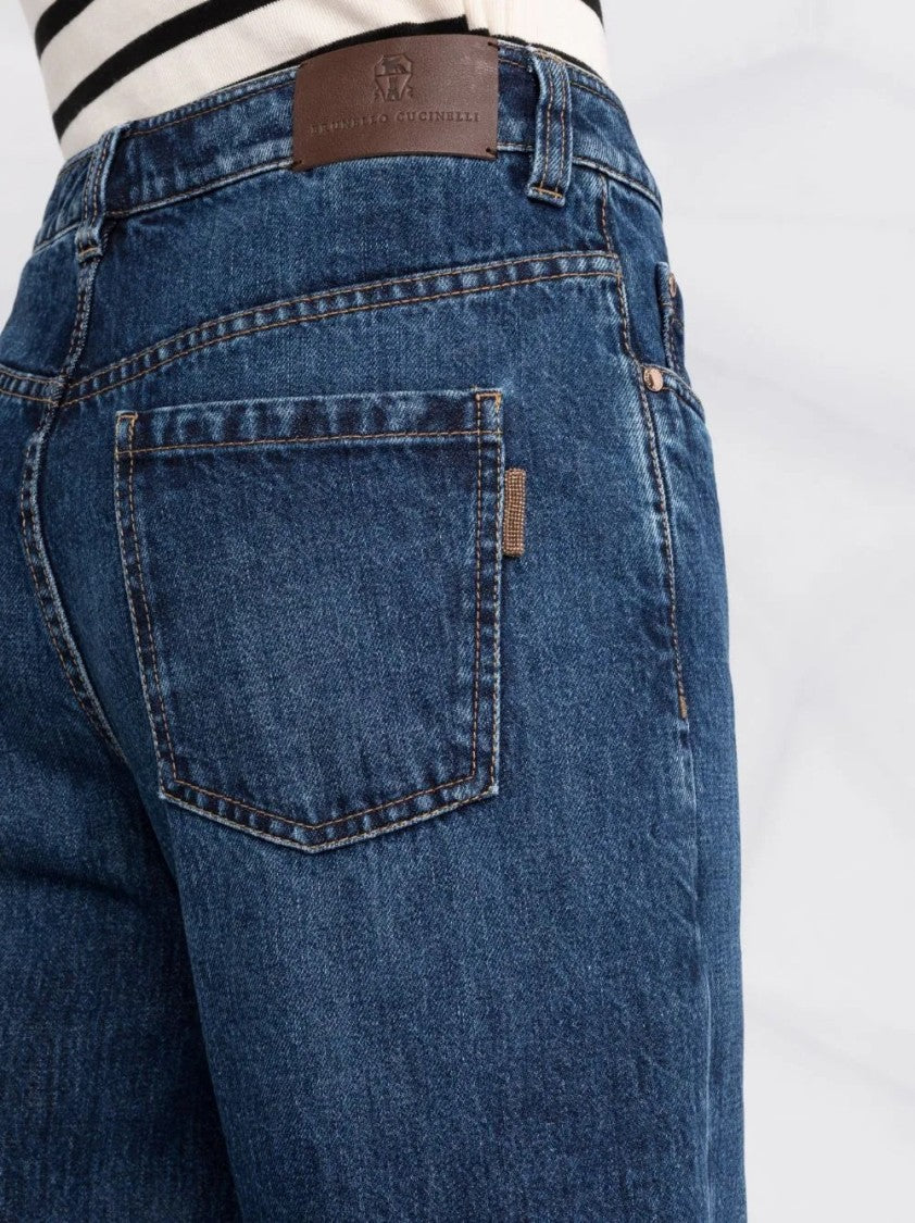 Brunello Cucinelli Denim Trousers With Classic Fit And Cotton Fabric