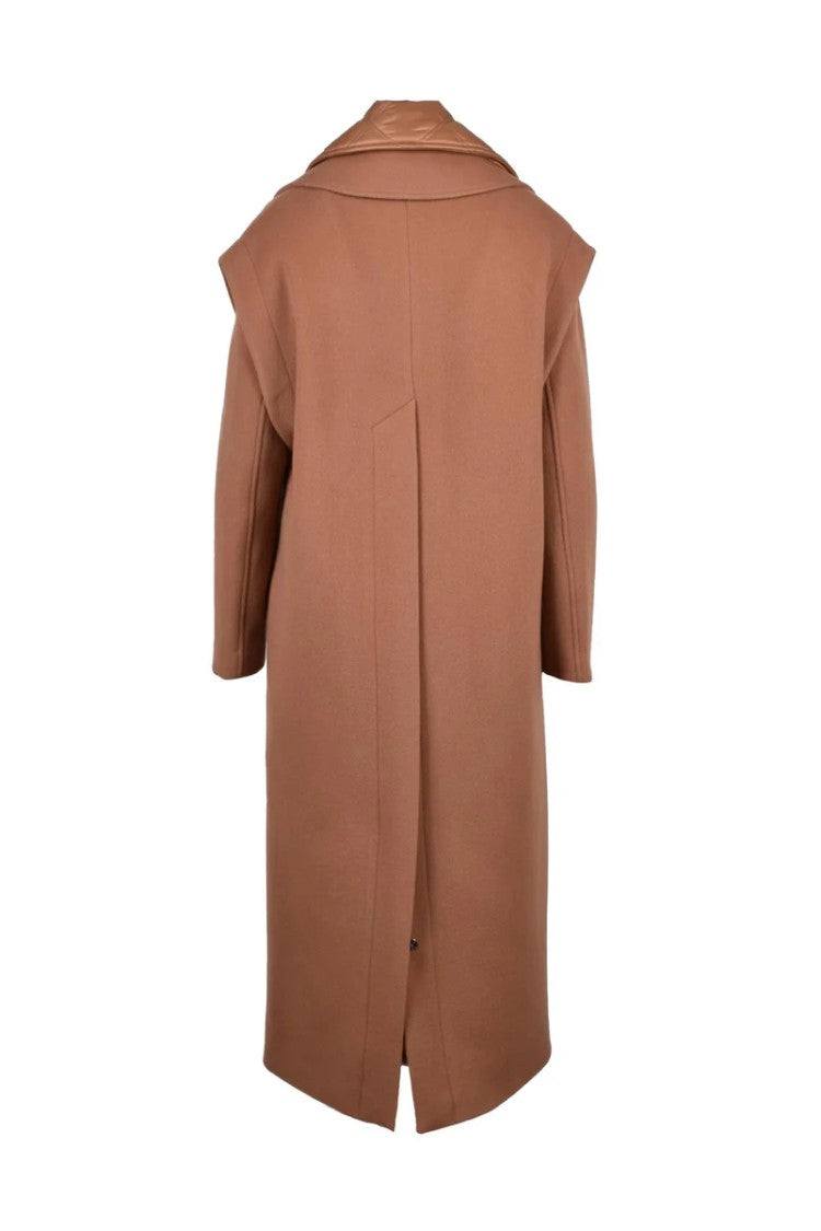 Patrizia Pepe Long Convertible Coat - Brown