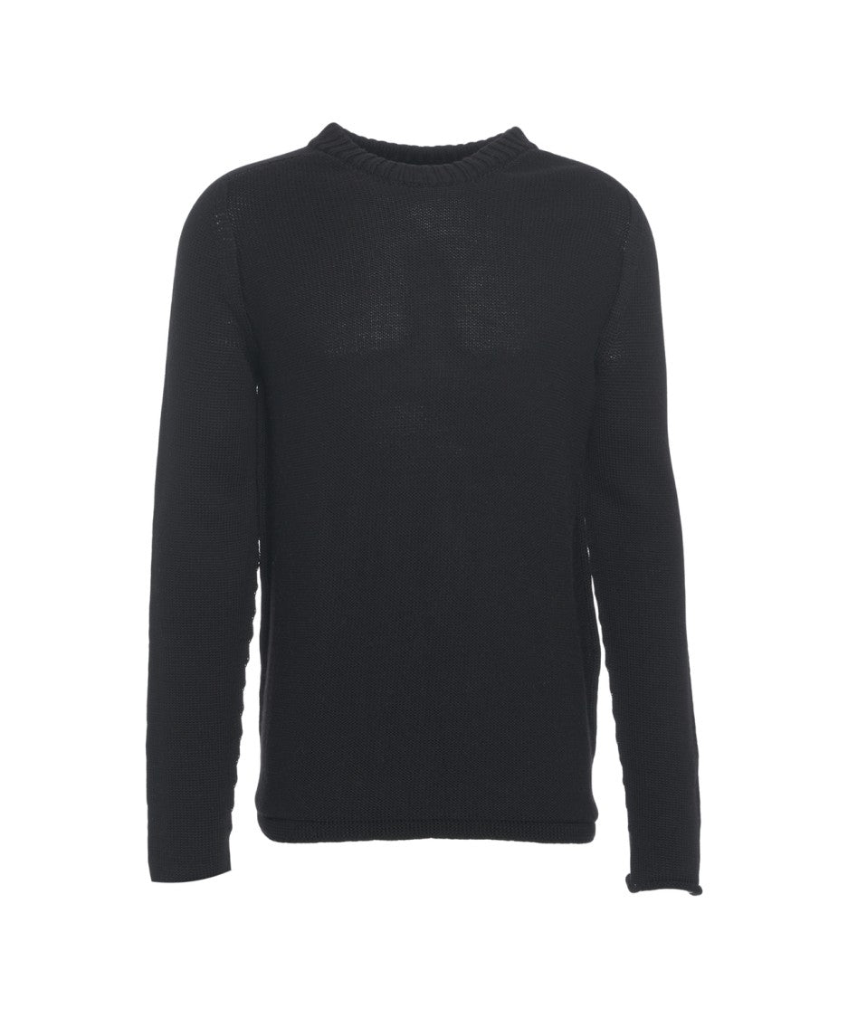 Hannes Roether Classic Wool Sweater With Ribbed Detailing