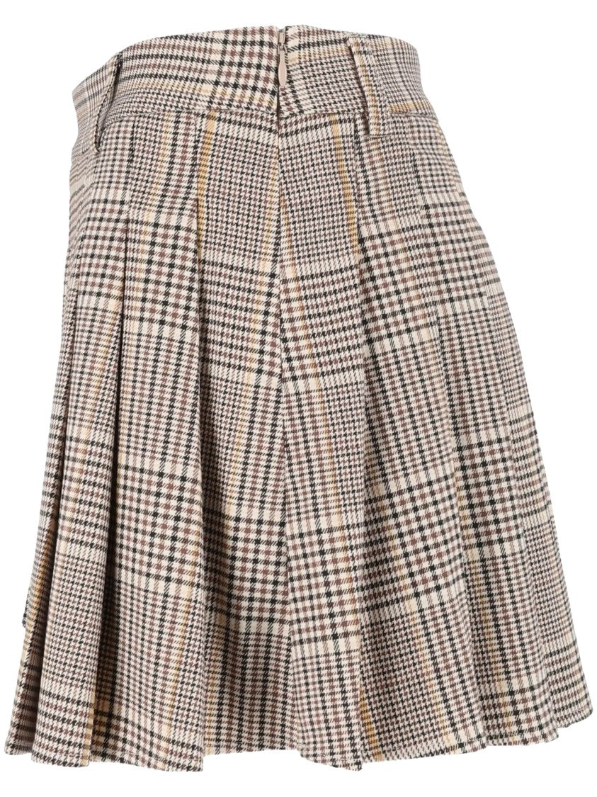 Mc2 Saint Barth Blay Flannel Tartan Pleated Mini Skirt