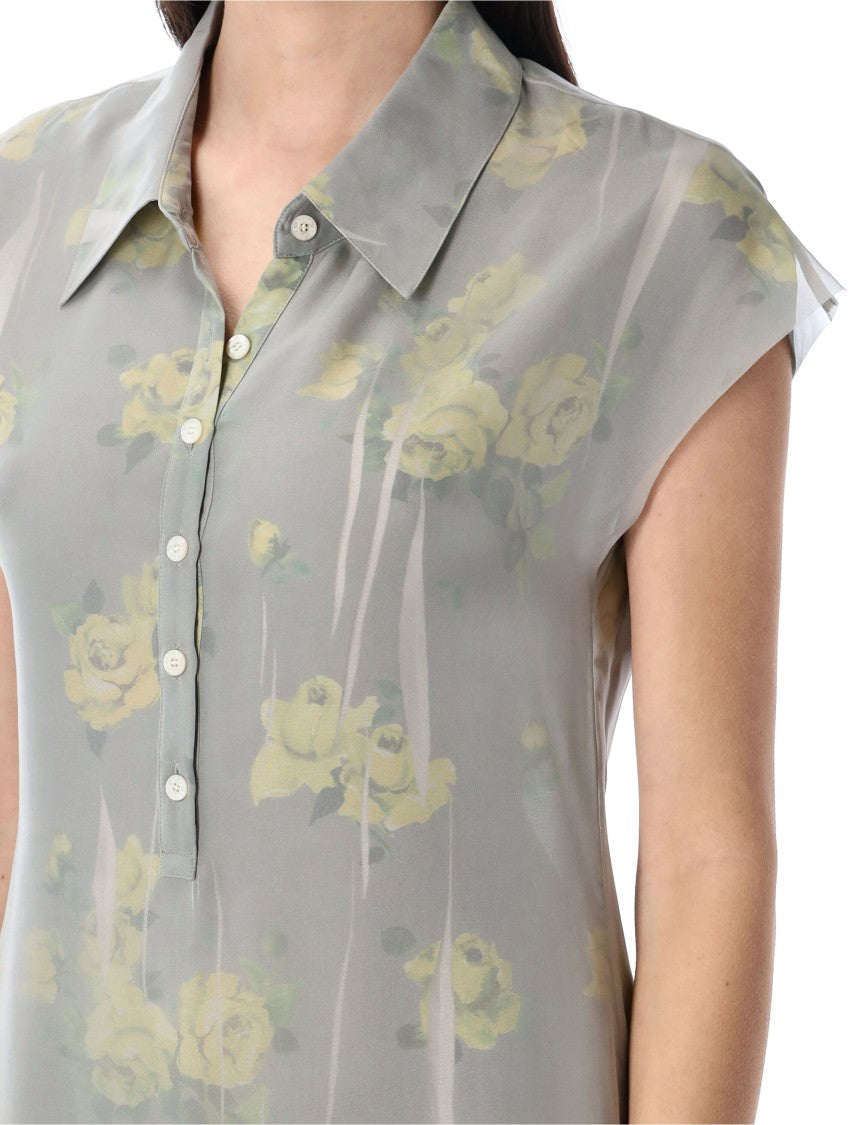 Acne Studios Dranee Rose Print Long Dress