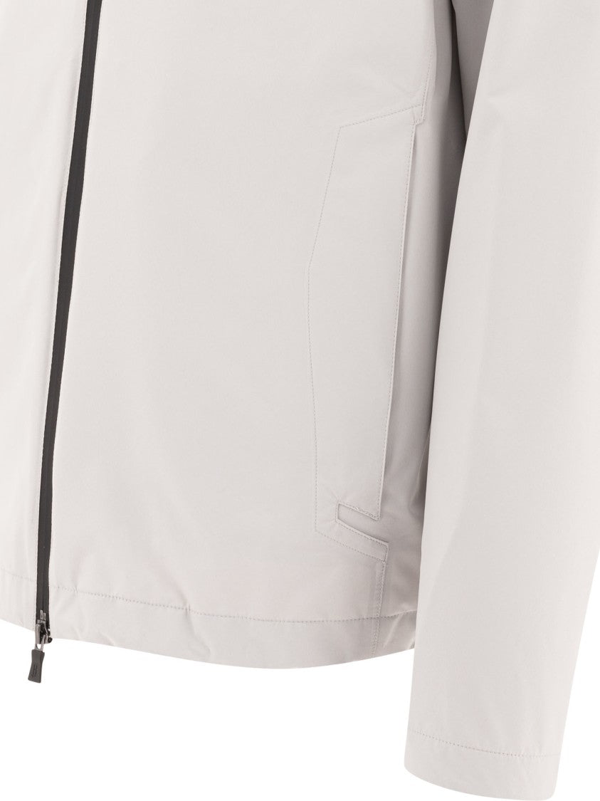 Herno Grey Lightweight Jacket With Design