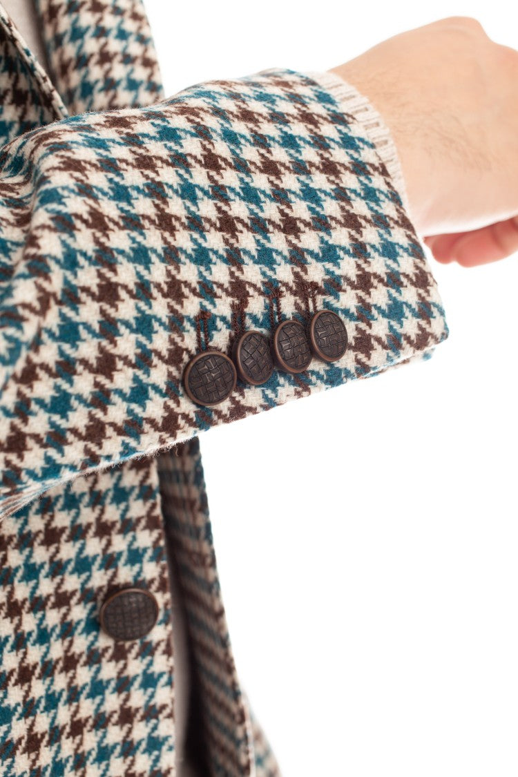 Tagliatore Montecarlo Virgin Wool Houndstooth Jacket