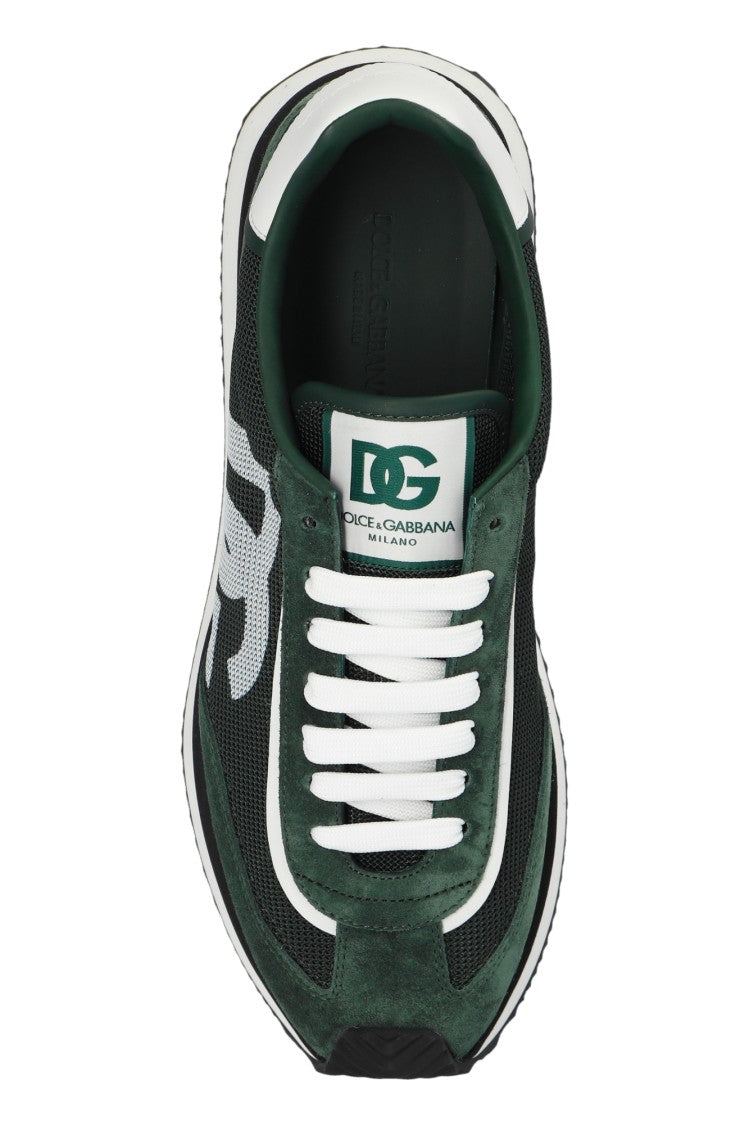 Dolce & Gabbana Green Suede-Like Sneakers