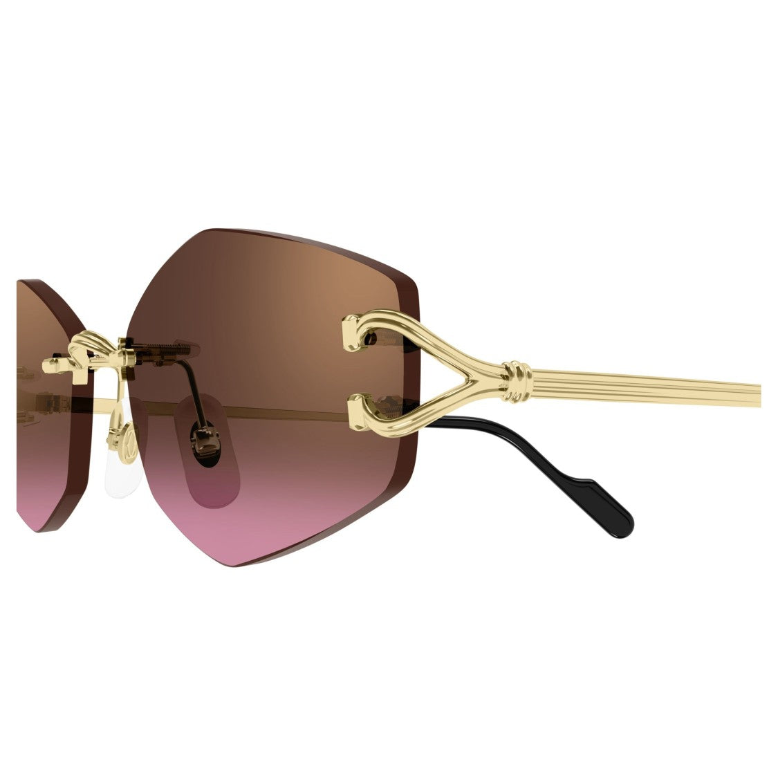 Cartier Rimless Gold-Tone Sunglasses With Gradient Lenses