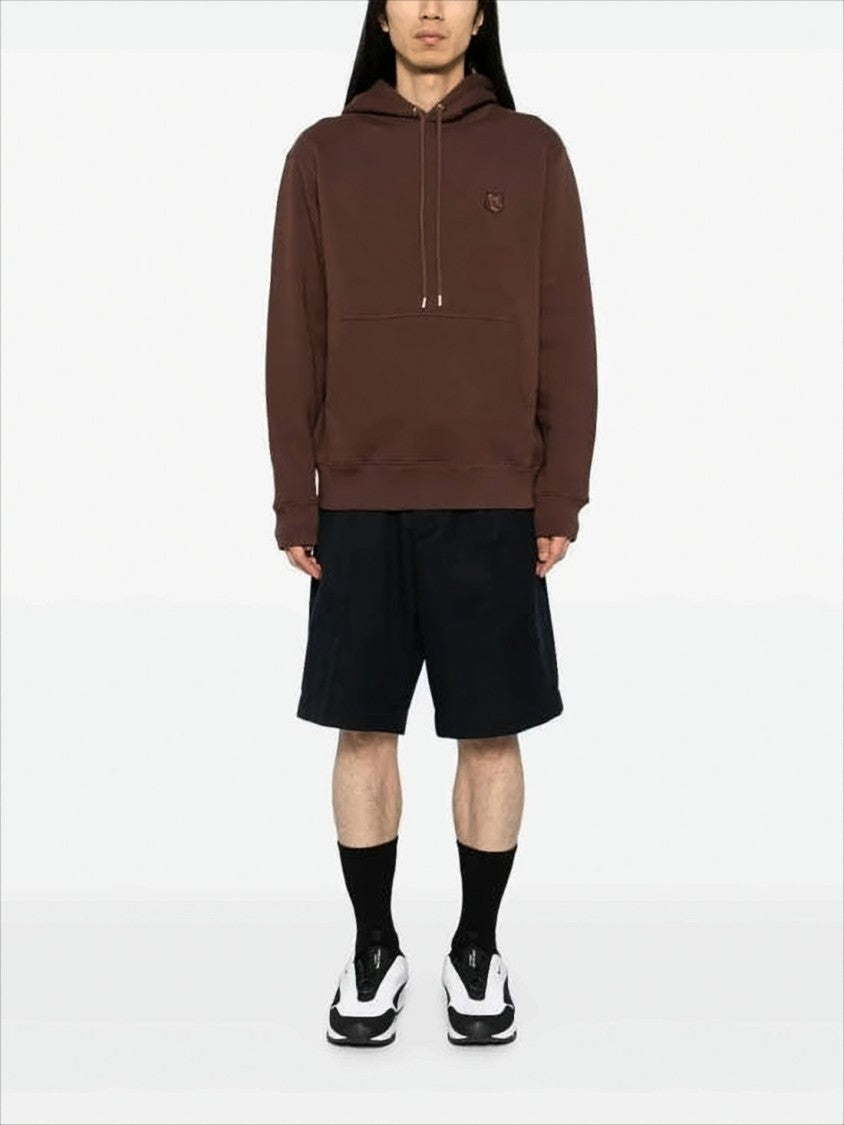 Maison Kitsuné Relaxed Fit Brown Hoodie With Embroidered Fox Emblem