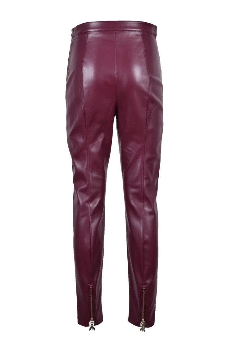 Patrizia Pepe High-Waist Polyurethane Leggings Zip - Purple