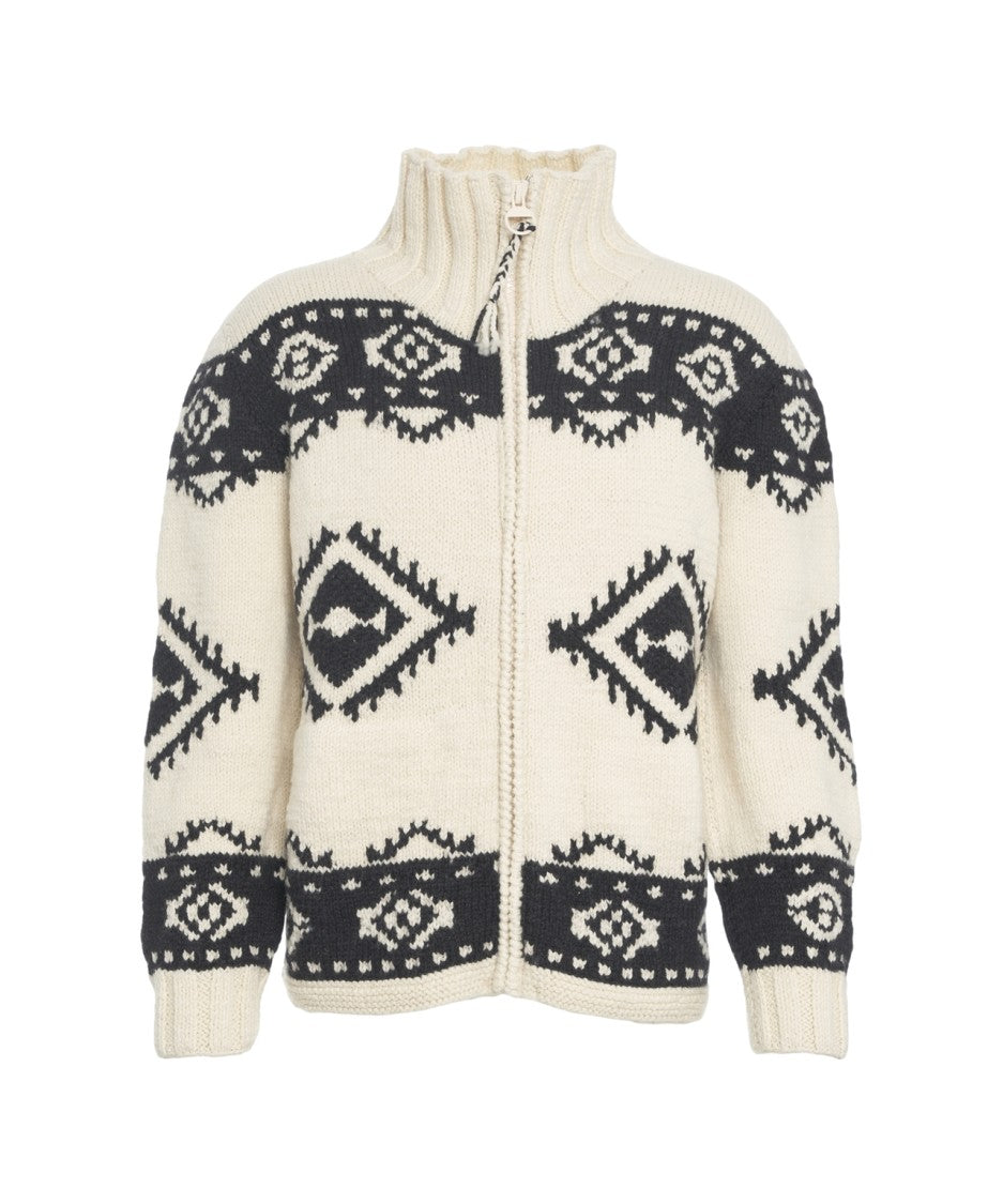 Frantic High Collar Wool Cardigan