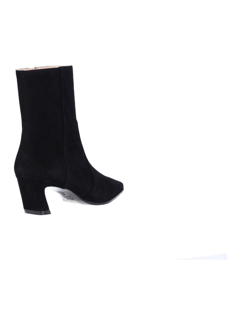 Stuart Weitzman Black Stassi Zip 50 Suede Ankle Boots