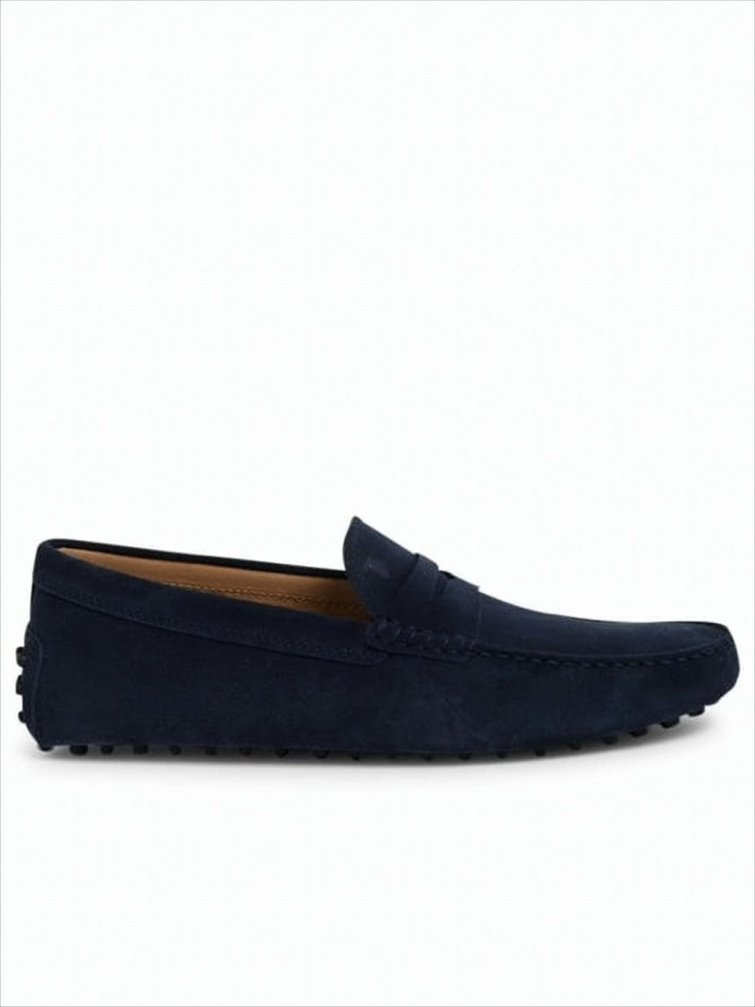 Tod's Suede Penny Loafers With Rubber Pebble Sole