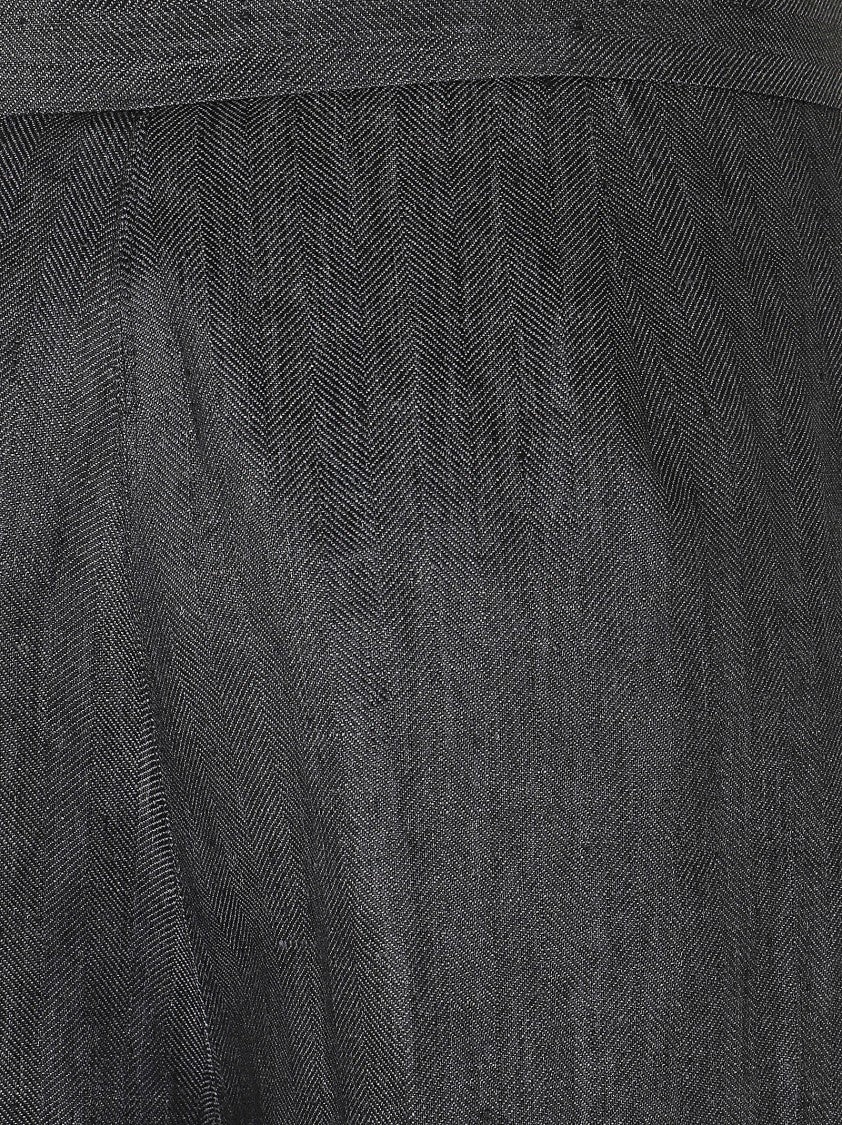 Max Mara Wide-Leg Palazzo Trousers With Herringbone Weave