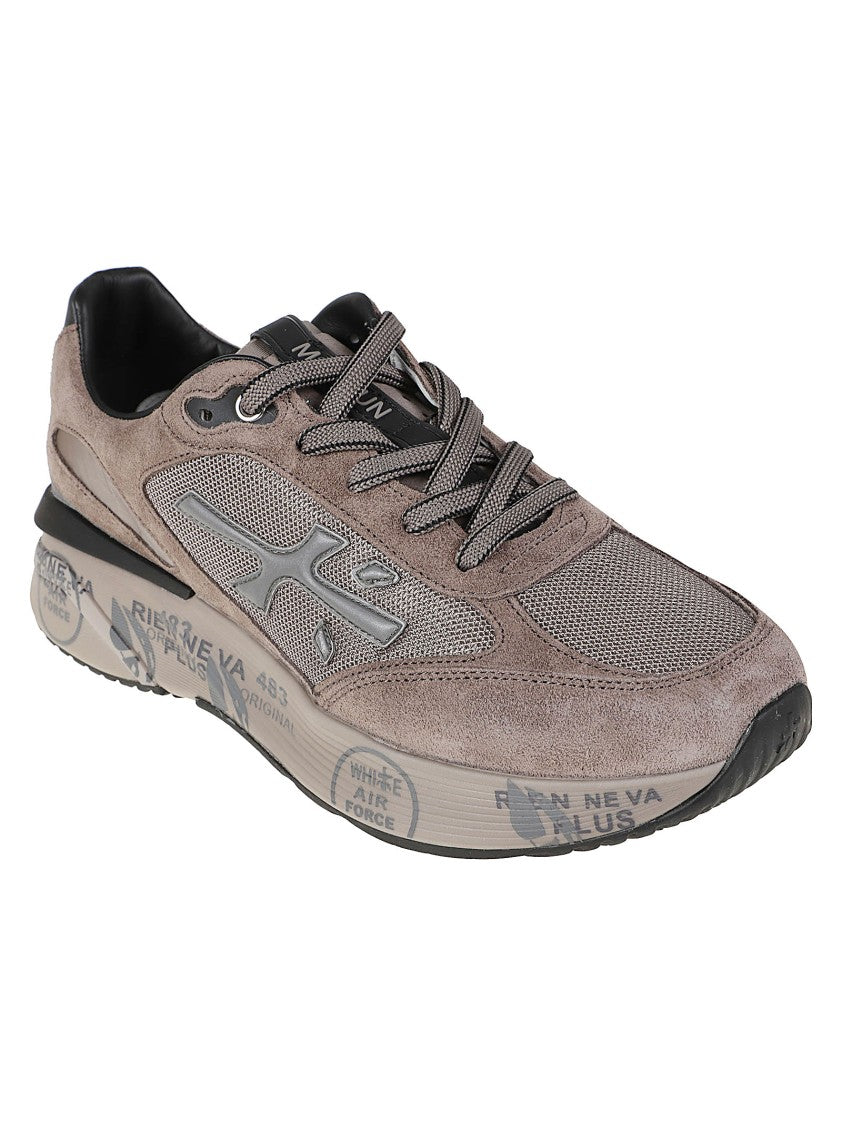 Premiata Brown Moerun Suede-Blend Sneakers