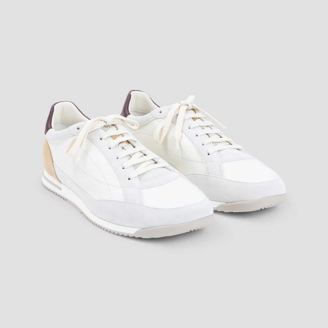 Brunello Cucinelli Premium Leather Sneakers With Suede Accents And Textured Sole