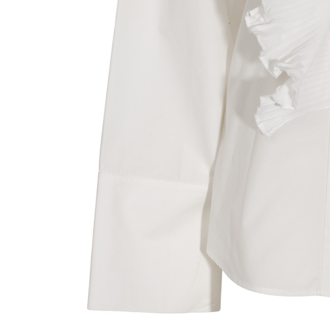 Alberta Ferretti White Ruffle Bow Tie Classic Shirt