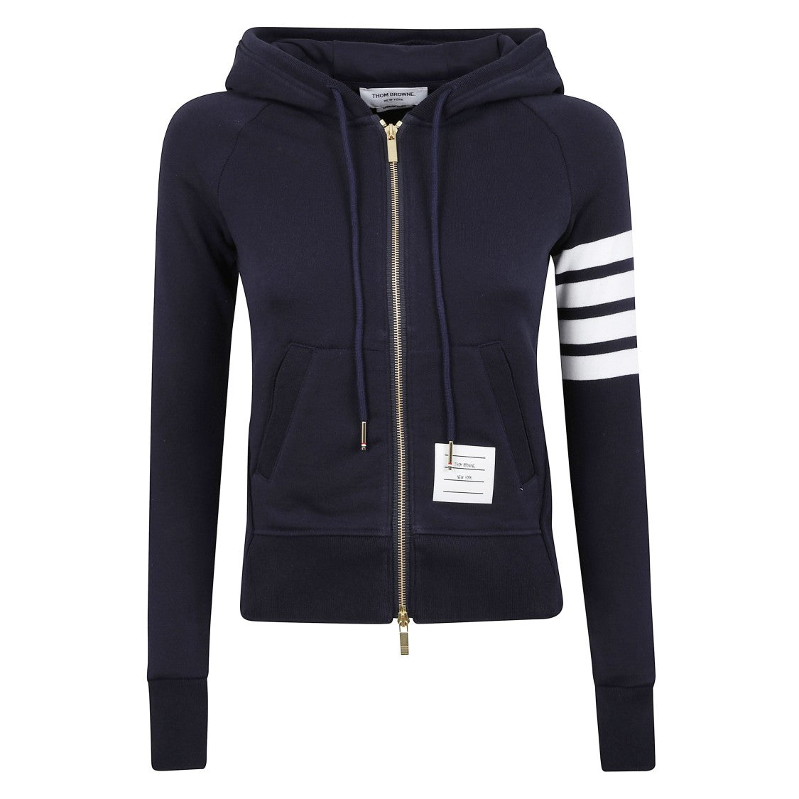 Thom Browne Zip-Up Hoodie With Four-Bar Detail