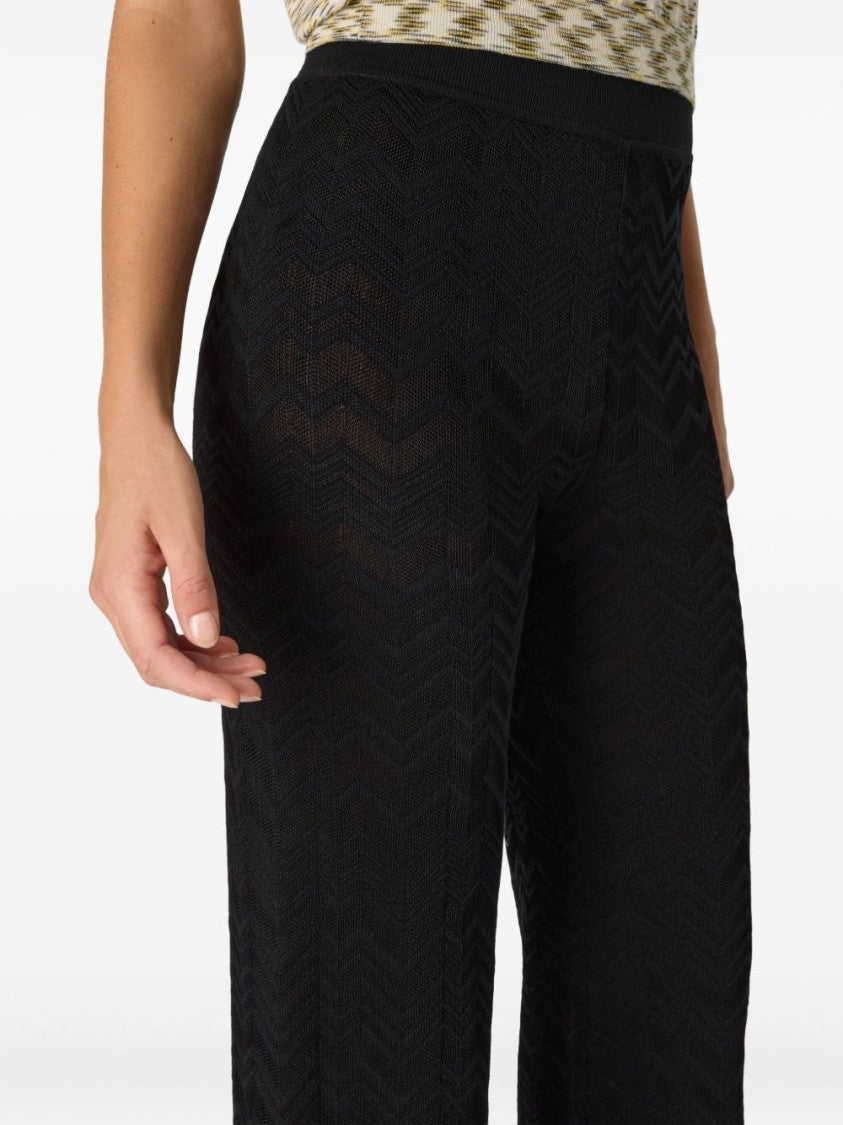 Missoni Straight Long Pants In Chevron Pattern