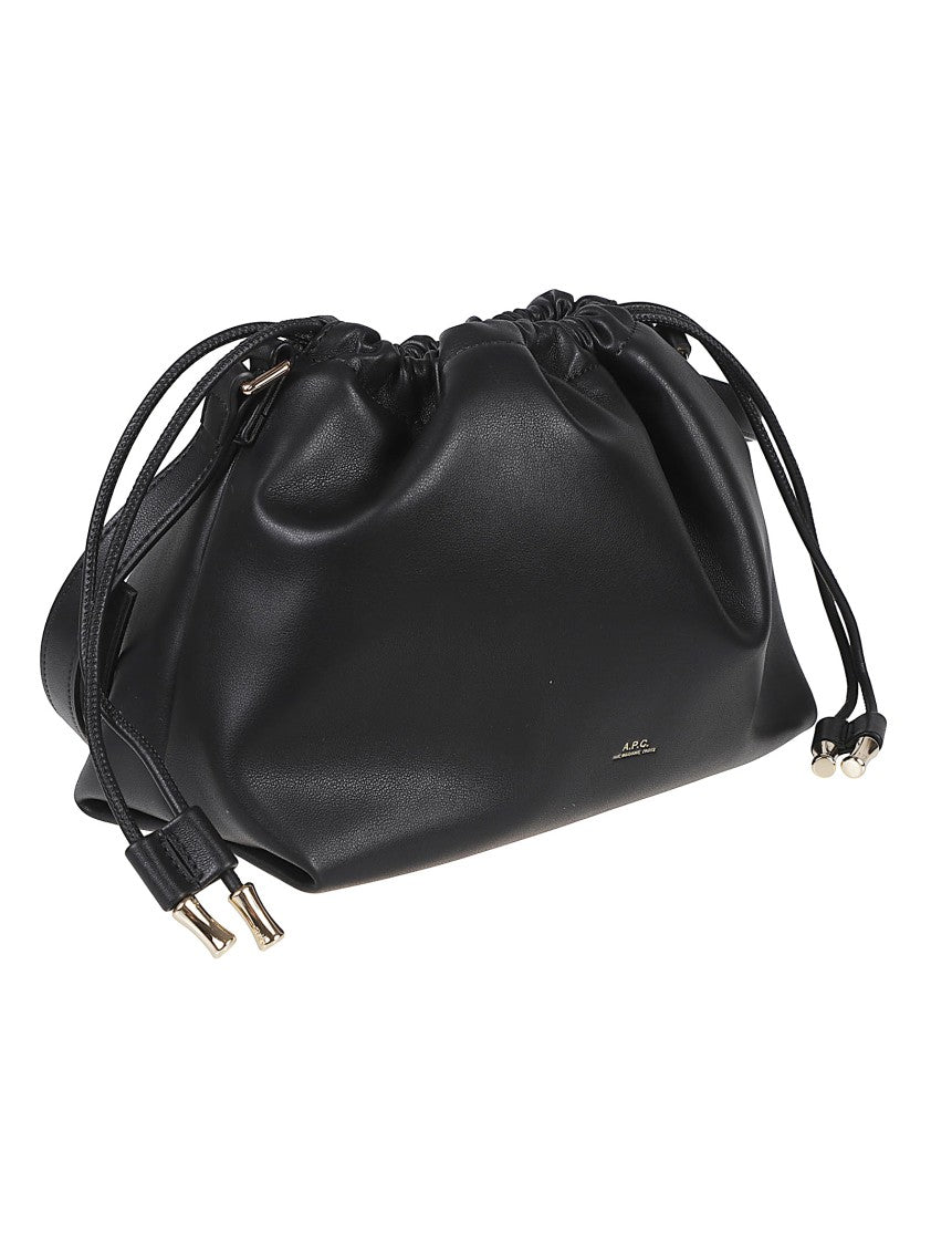 A.P.C. Recycled Vegan Leather Shoulder Bag With Drawstring Closure