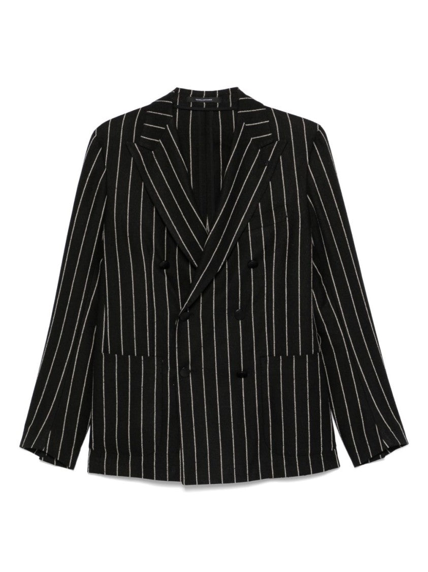 Tagliatore Double-Breasted Pinstripe Jacket With Tailored Fit