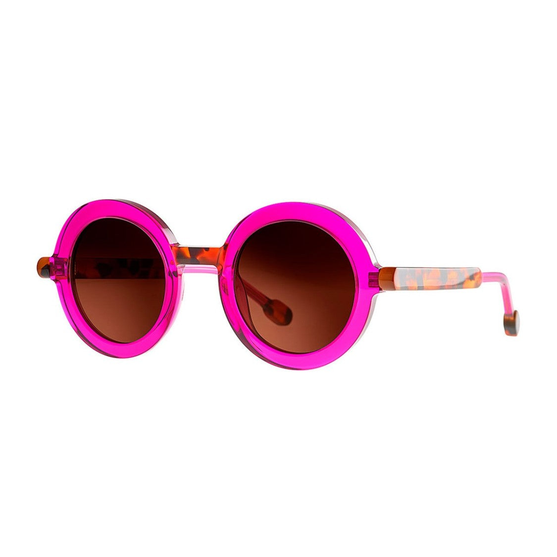 Theo Eyewear Orchid Deep Popsi Acetate Round Sunglasses