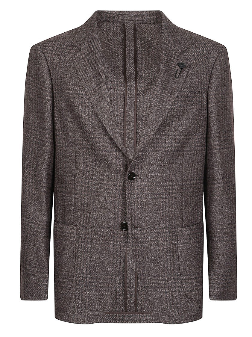 Lardini Roma Checkered Wool-Blend Blazer