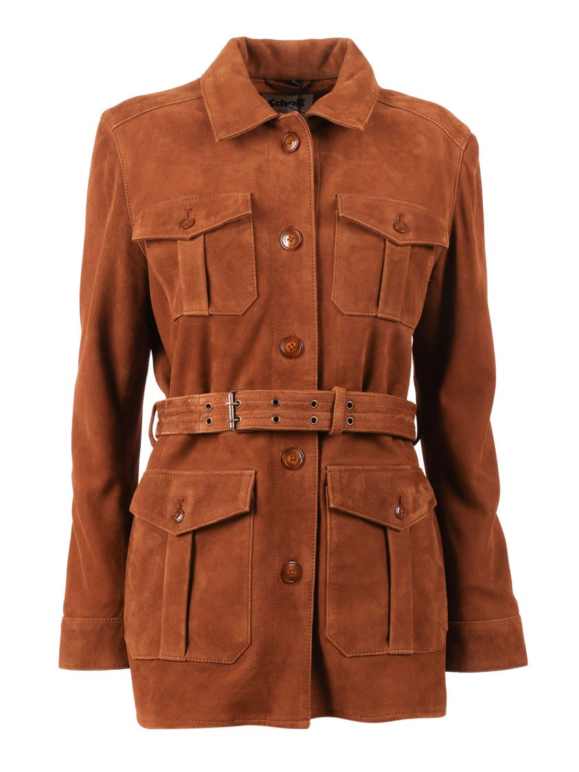 Schott Nyc Brown Suede Leather Tailored Jacket