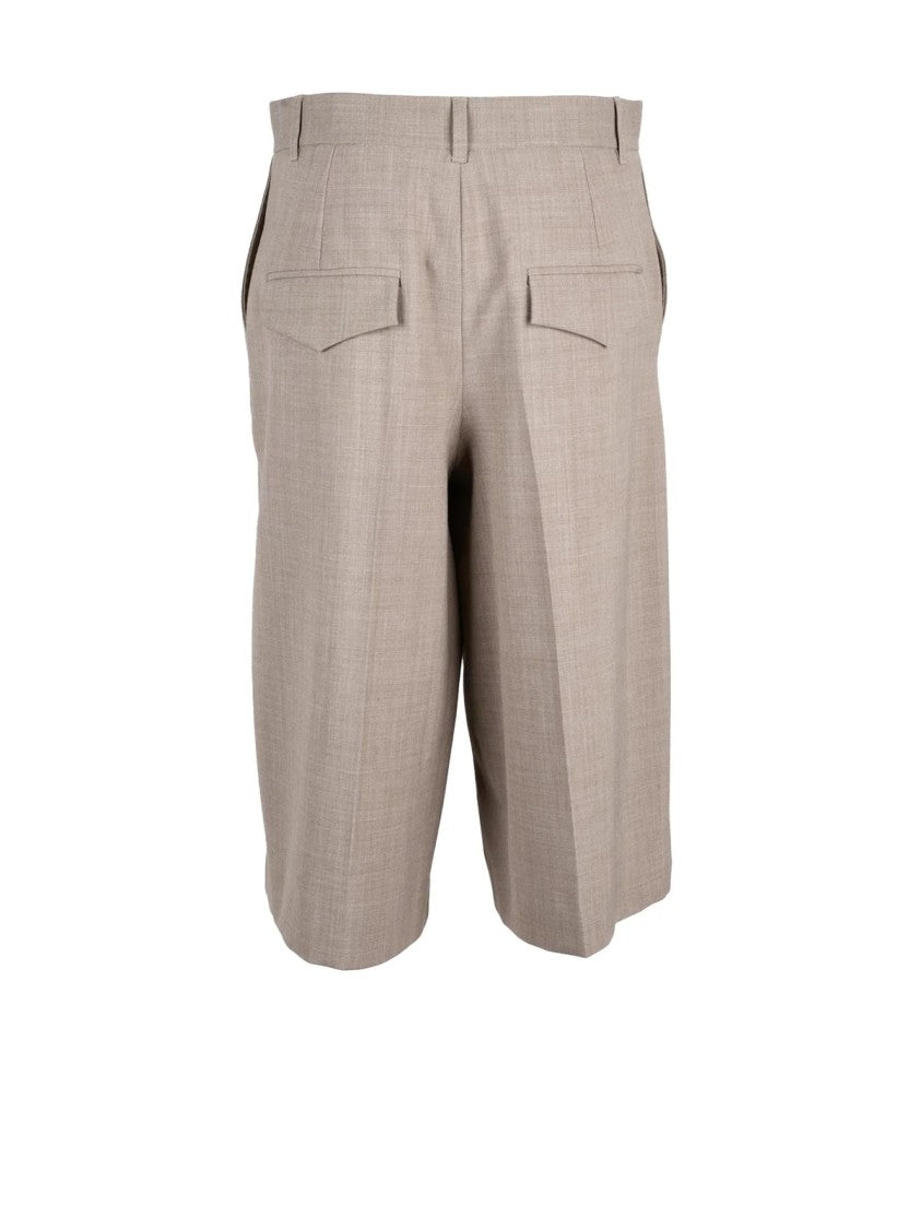 Marella Sport Cabina Bermuda Trousers With Textured Weave And Zip Closure