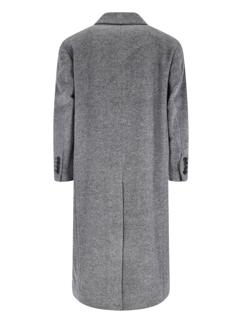 Dunst Single-Breasted Wool Coat – Grey
