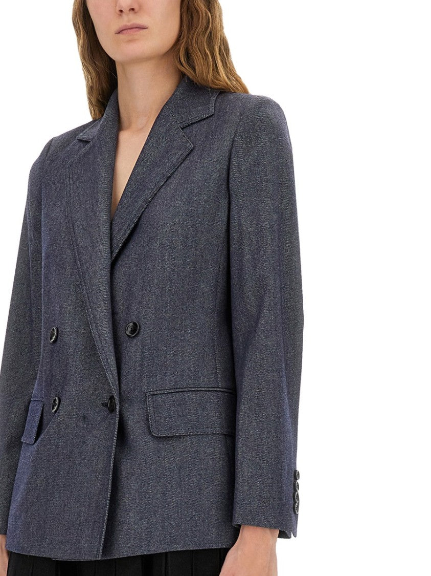 Max Mara Tailored Double-Breasted Wool Jacket With Notched Lapel