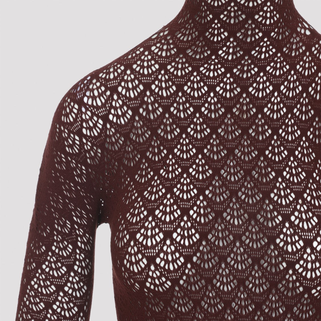 Wolford Mermaid Net Burgundy Polyamide Mini Dress