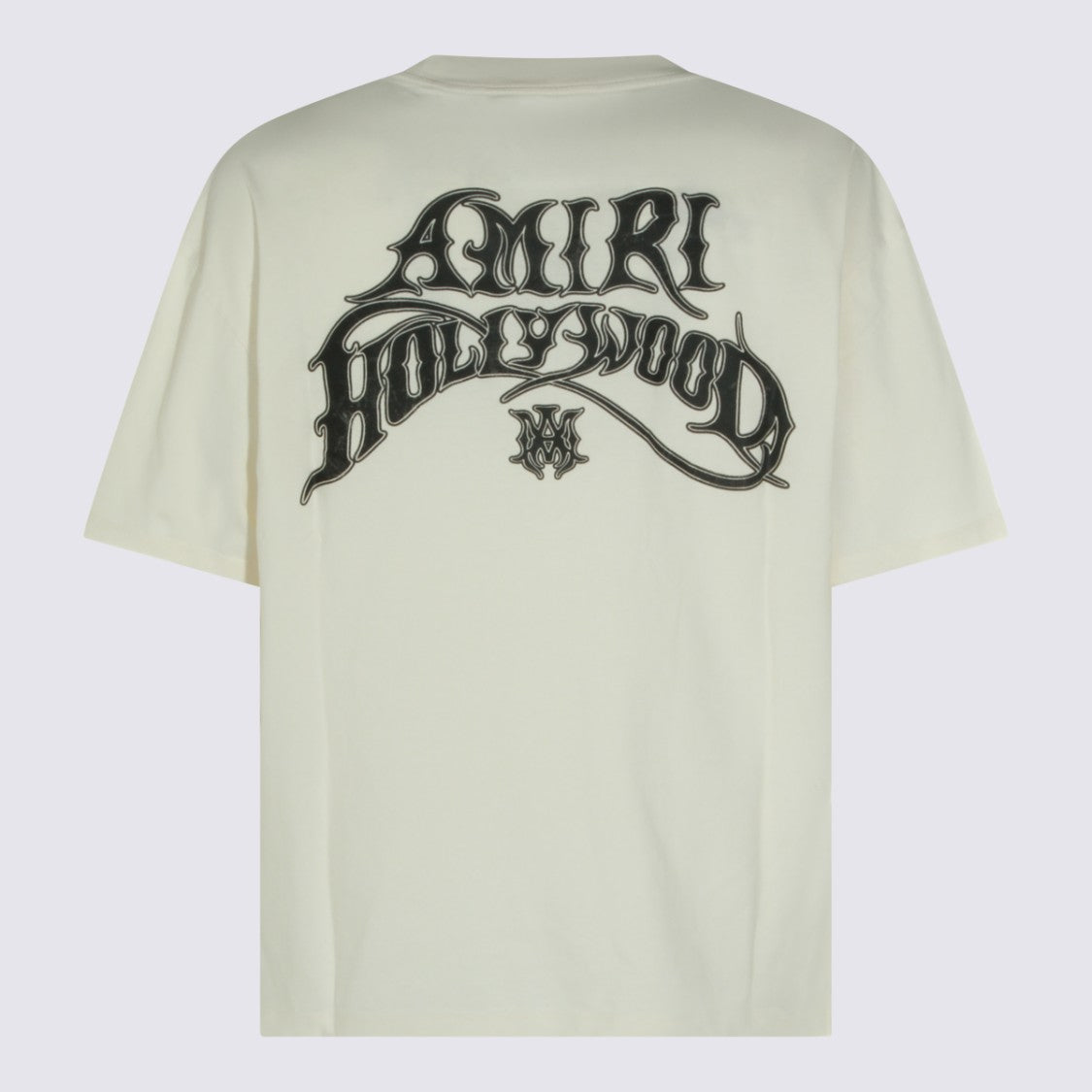 Amiri Light Cream T-Shirt With Bold Graphic Logo Design