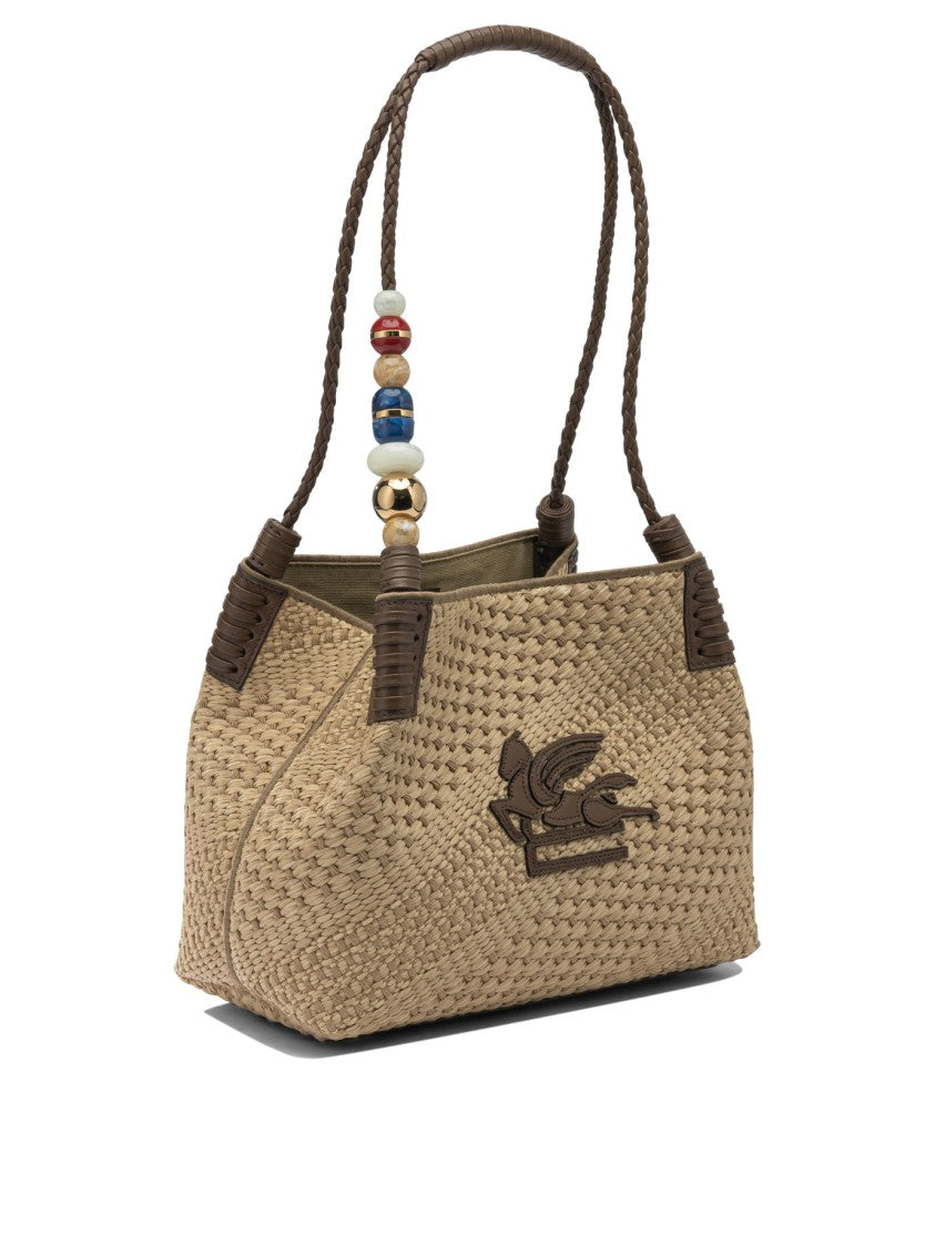 Etro Small Libra Shoulder Bag With Embroidered Pegasus Logo