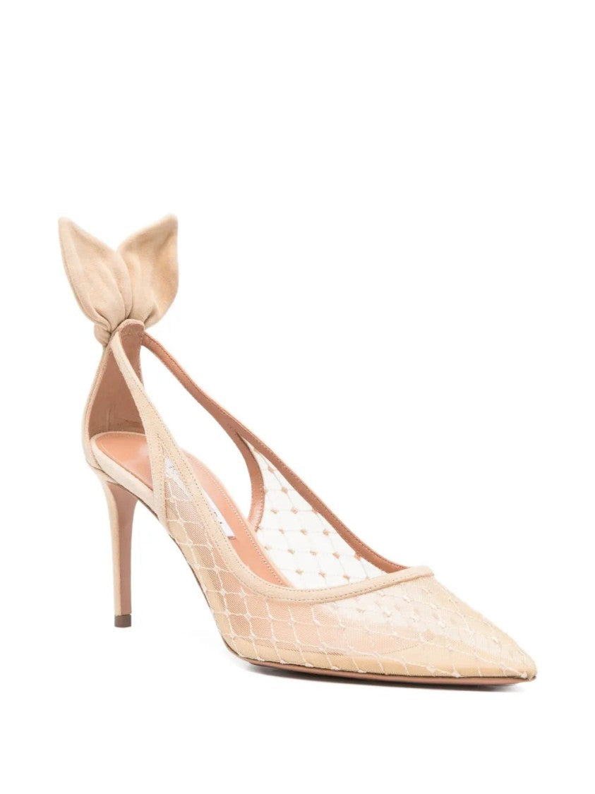 Aquazzura Bow Tie Net Pump 85