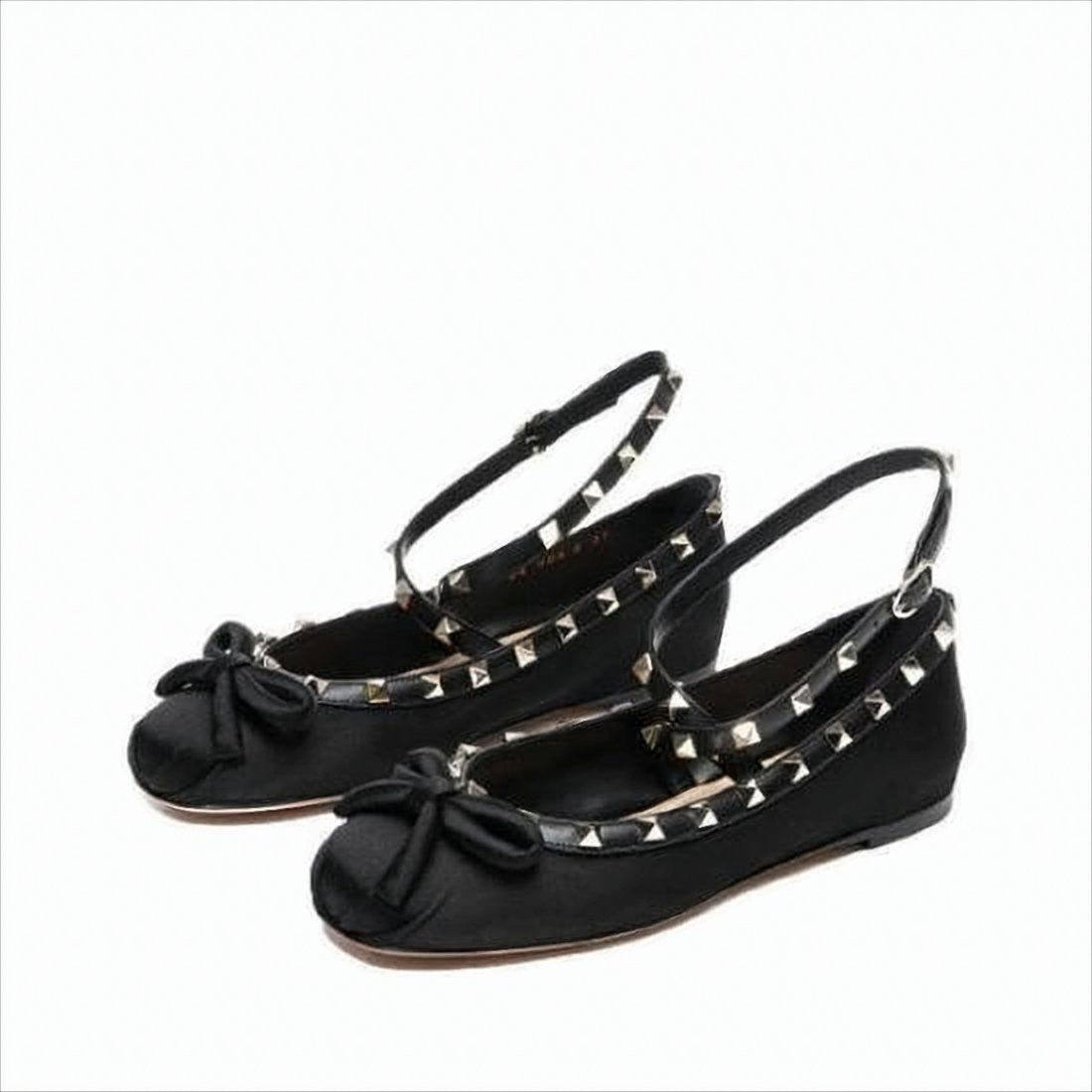 Valentino Garavani Black Fabric Flats With Bow Detail