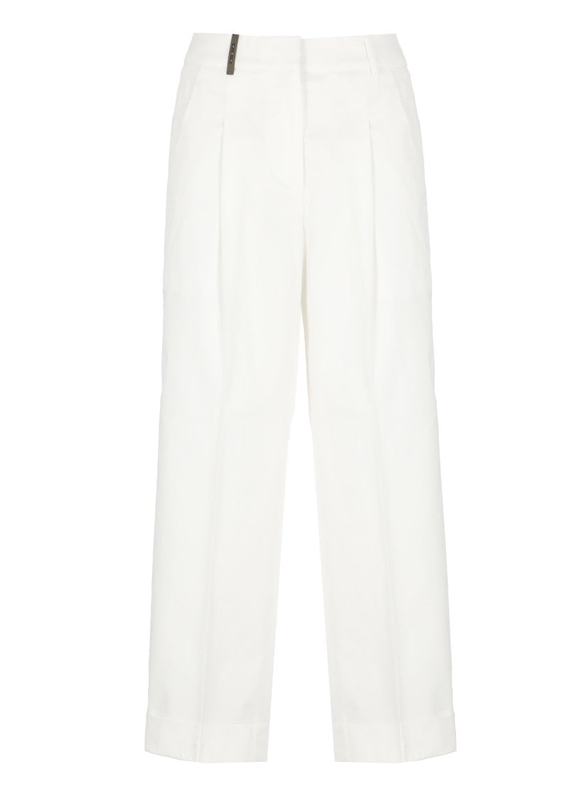 Peserico White Cotton Pants