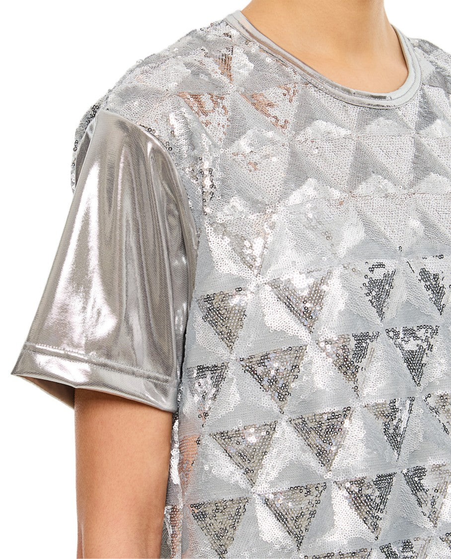 Junya Watanabe Geometric Sequin-Embellished Crew-Neck T-Shirt