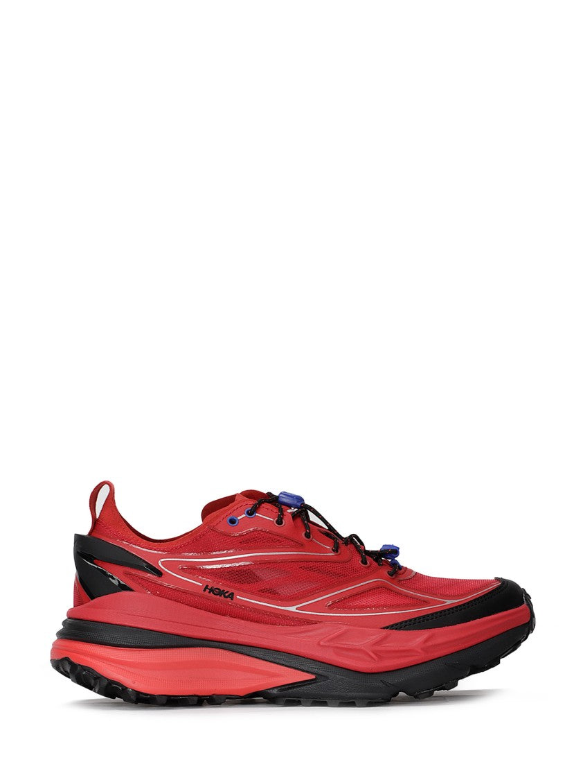 Hoka Streamlined Blue Sneakers With Smooth And Textured Surfaces