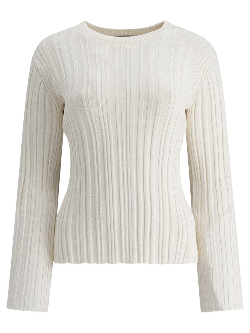 Loulou Studio Ribbed Knit T-Shirt In Silk-Cotton Blend