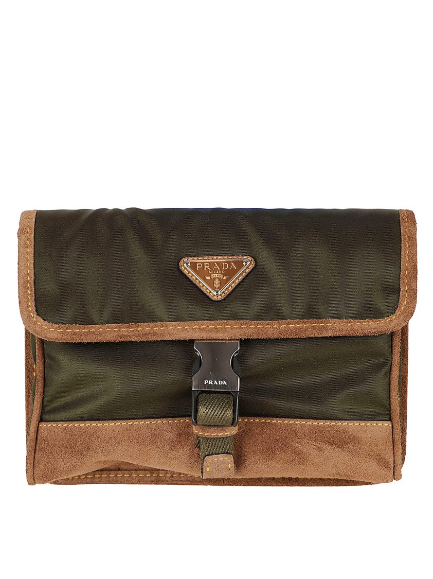 Prada Compact Olive Green Nylon Belt Bag