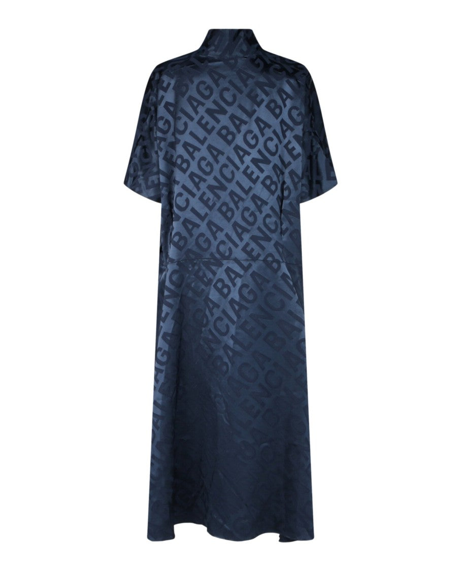 Balenciaga Allover Logo-Letter Oversized Dress