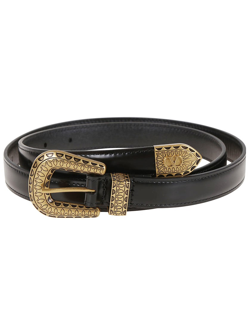 Valentino Garavani Vlogo Signature Calfskin Belt