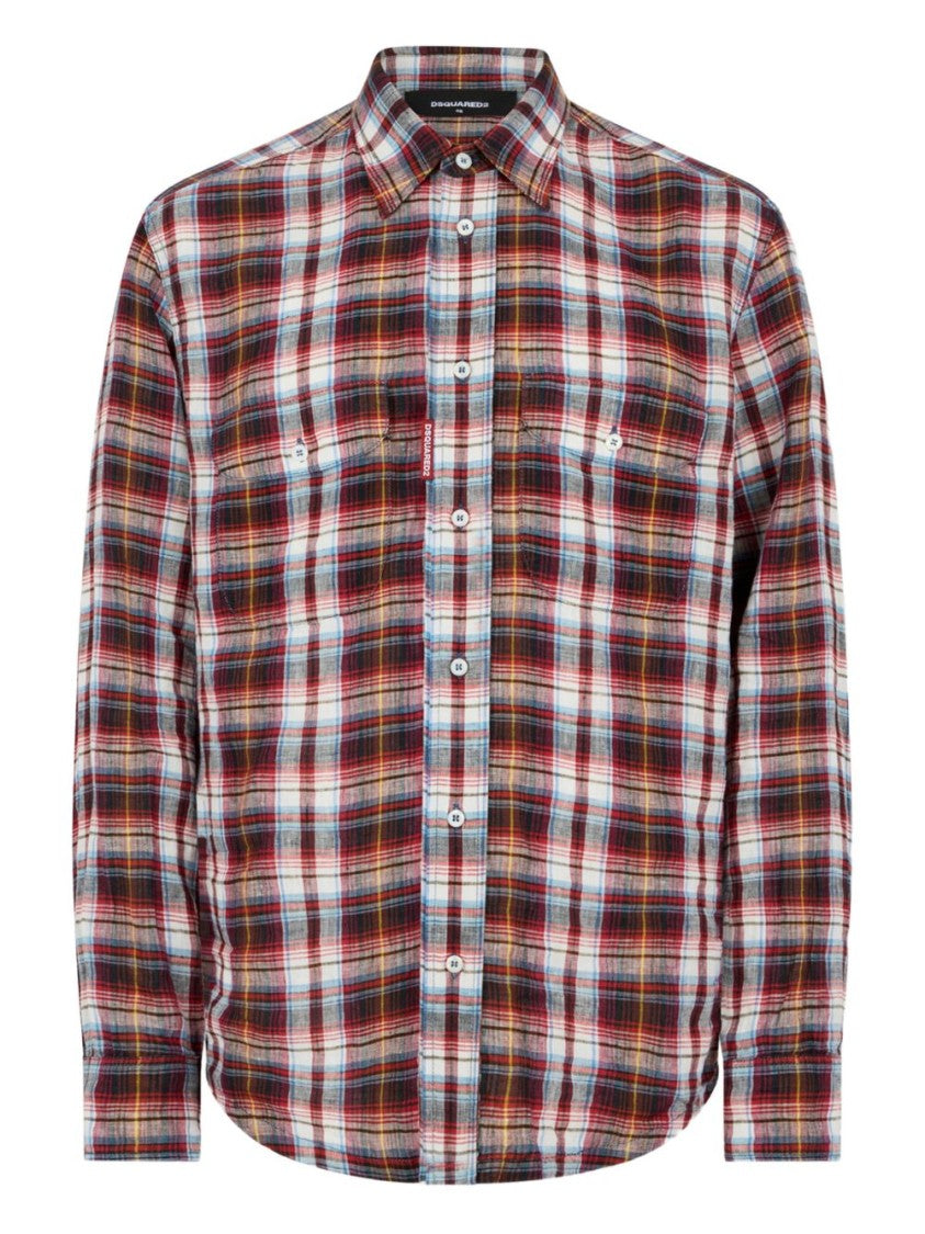 Dsquared2 Multicolour Red Plaid Long Sleeve Shirt