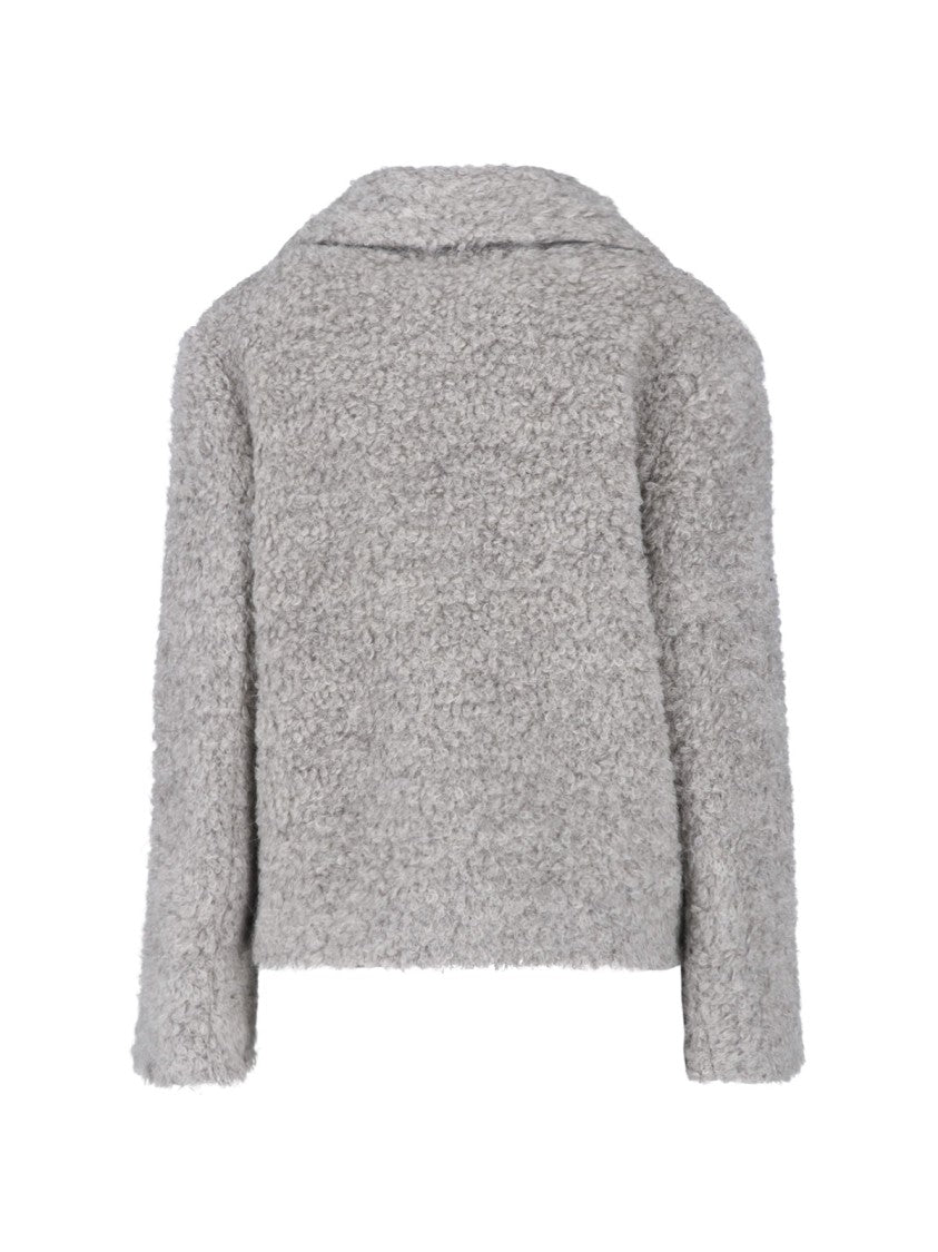 Lardini Grey Boiled Wool-Blend Blazer
