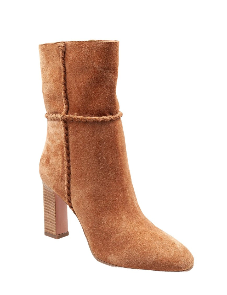 Aquazzura Indy 85 Suede Ankle Boot In Camel