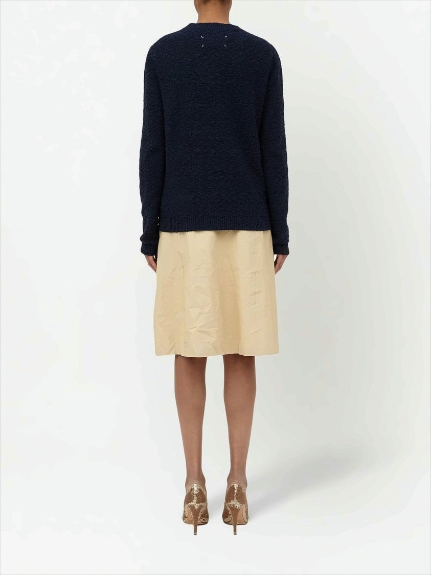 Maison Margiela Textured Knit Sweater With Signature Four-Stitch Detail