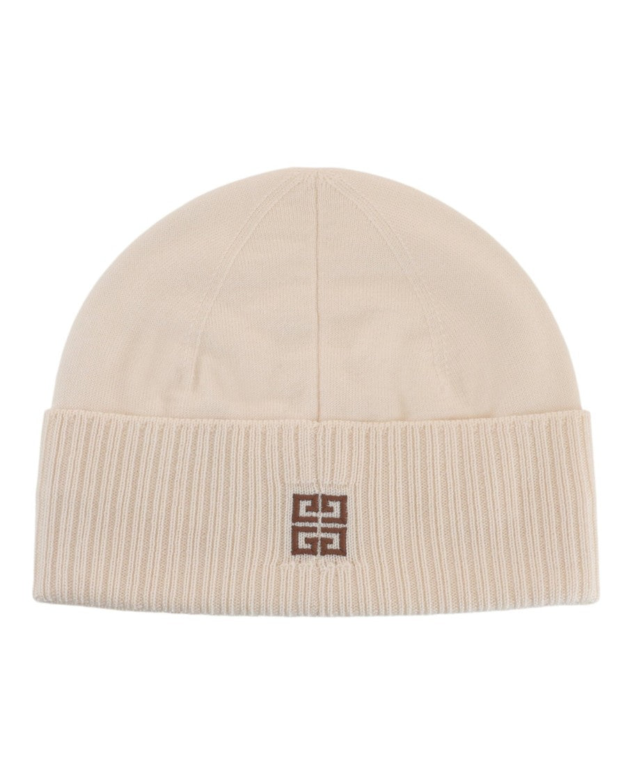 Givenchy Ribbed Beanie With Front And Back Logo Embroidery