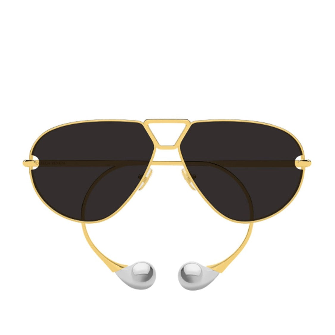 Bottega Veneta Gold Aviator Drop Metal Aviator Sunglasses