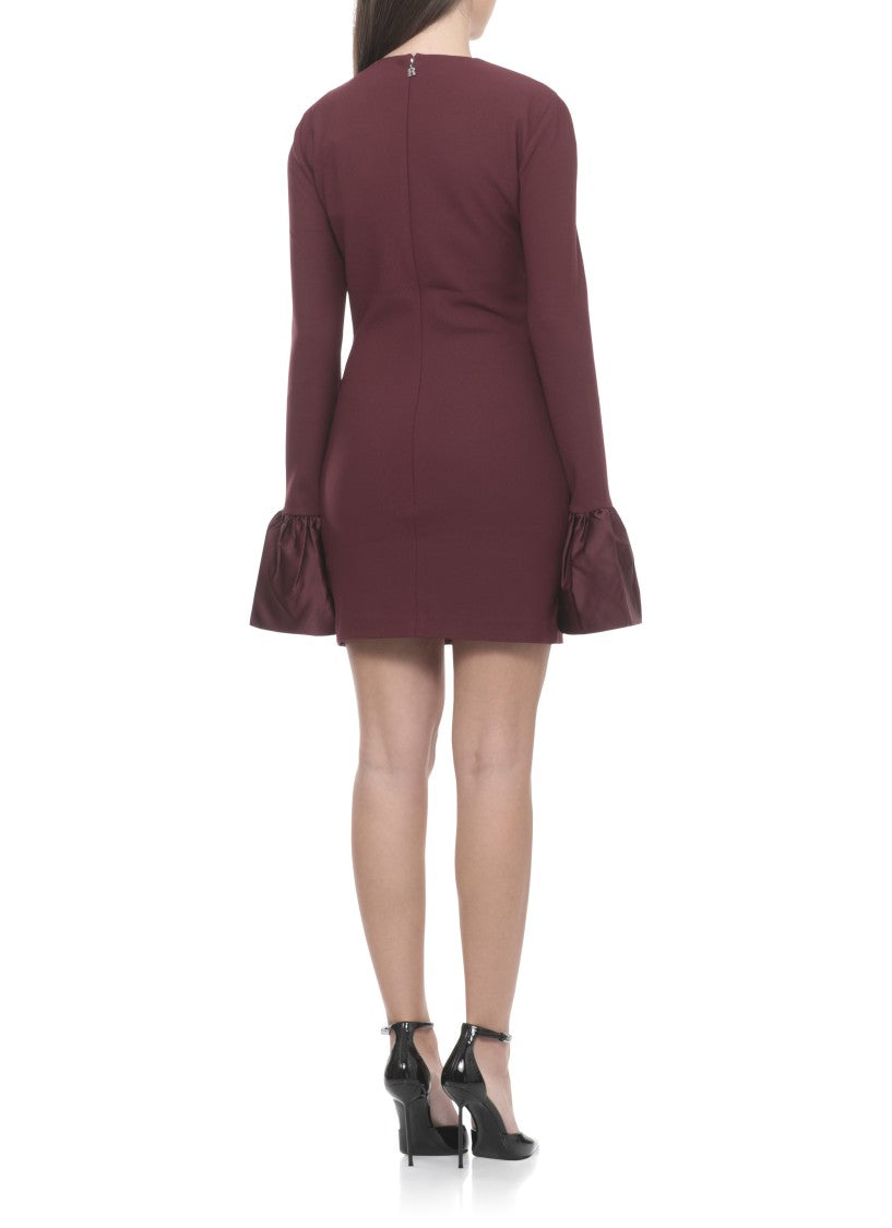 Rotate Frilled Sleeved Mini Dress With Dramatic Cuffs And Fitted Silhouette