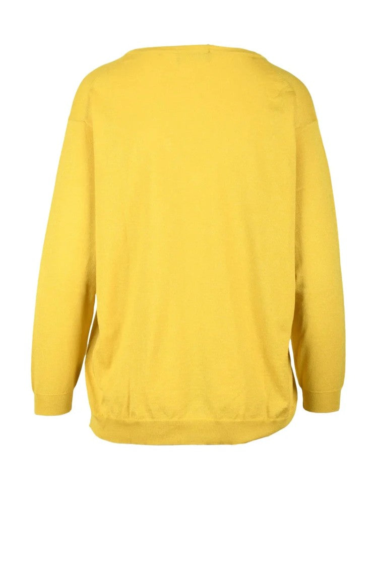 Drumohr V-Neck Sweater Cashmere Silk - Yellow