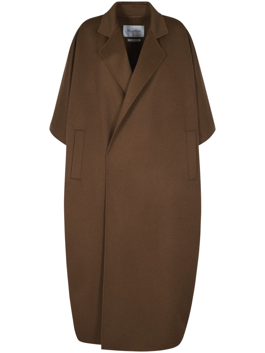 Max Mara Oversized Leather Coat With Classic Lapel